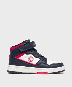 GEMO Baskets mid-cut à lacets élastiques et scratch fille - Camps United Bleu