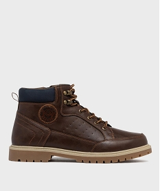 GEMO Chaussures montantes avec semelle crantée garçon - Buggy marron fonce