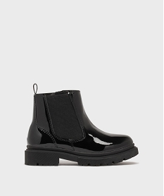 GEMO Boots Chelsea vernies à imprimé animal fille noir standard