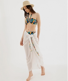 GEMO Paréo à motifs géométriques femme blanc standard
