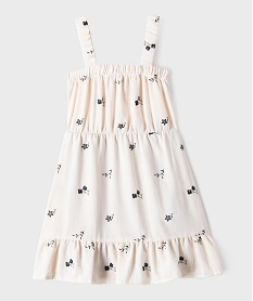 GEMO Robe à bretelles à motifs brodés fille beige standard