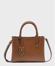 GEMO Sac à main compact à multiples portés femme marron vif