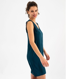 GEMO Robe courte avec empiècements en dentelle sur les épaules femme bleu standard