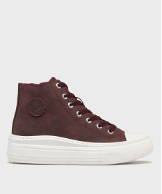 GEMO Baskets montantes esprit campus avec doublure chaude femme - Camps United Rouge