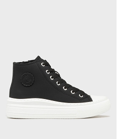 GEMO Baskets montantes esprit campus avec doublure chaude femme - Camps United noir standard