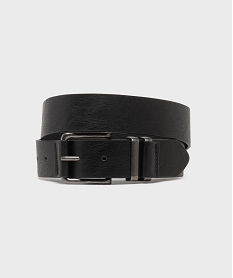 GEMO Ceinture large à grosse boucle en métal brossé homme noir standard