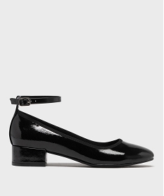 GEMO Ballerines à talon et bride cheville femme noir standard
