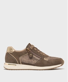 GEMO Baskets de ville avec empiècements scintillants femme - Valentina Baldano Beige