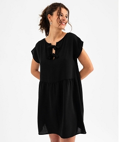 GEMO Robe courte ample recto verso femme noir standard
