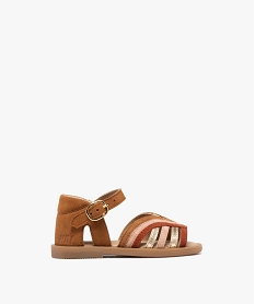 GEMO Sandales en cuir multibrides bébé fille - NA! Brun
