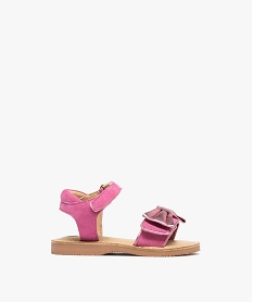 GEMO Sandales en cuir à scratch et gros nœud bébé fille - Na! rose vif