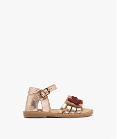 GEMO Chaussures de marche sandalette en cuir métallisé bébé fille - Na! Rose