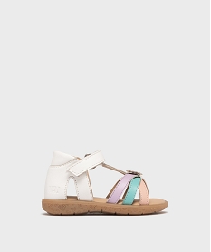 GEMO Sandales en cuir à brides croisées bébé fille - Na! blanc chine