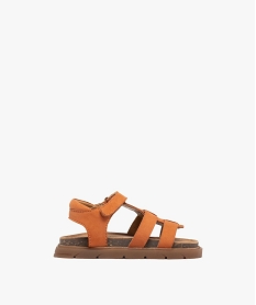 GEMO Sandales en cuir multibrides à scratch bébé garçon - Na! Orange