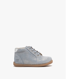 GEMO Chaussures premiers pas en cuir pailleté bébé fille - NA! Bleu