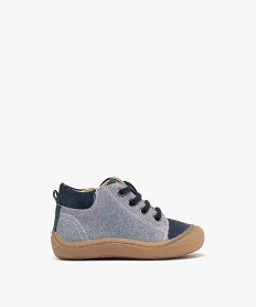 GEMO Chaussures premiers pas en cuir à lacets bébé garçon - Na! bleu standard