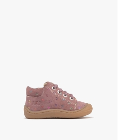 GEMO Chaussures premiers pas en cuir avec détails brillants bébé fille - NA! Violet