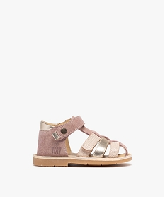 GEMO Chaussures de marche bébé fille en cuir - NA! Rose