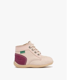 GEMO Chaussures premiers pas bottillons en cuir bébé fille - Kickers Rose