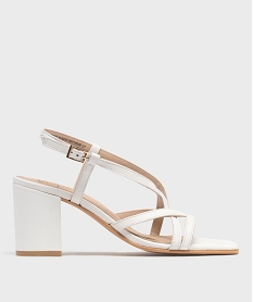 GEMO Sandales à talon haut et fines brides femme - Tanéo blanc standard