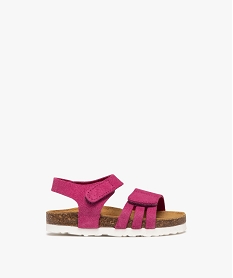 GEMO Sandales en cuir suédé à scratch bébé fille - NA! rose standard