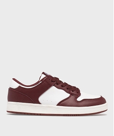GEMO Baskets basses bicolores et grainées femme - Camps United Rouge