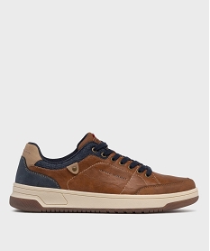 GEMO Baskets de ville avec col en denim homme - Urban Steps Brun