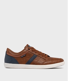 GEMO Baskets de ville avec empiècements contrastants homme - Urban Steps Brun