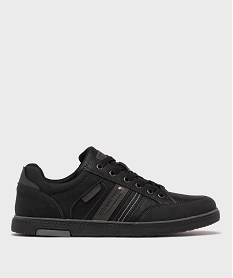 GEMO Baskets basses de ville surpiquées homme noir standard