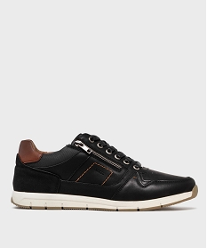 GEMO Baskets de ville à lacets et zip homme noir standard
