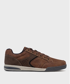 GEMO Baskets de ville bicolore à lacets homme - Urban Steps Brun