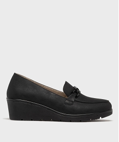 GEMO Mocassins confort avec chaine sur le dessus femme Noir
