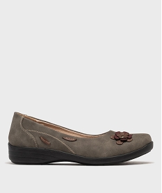 GEMO Ballerines confort avec motif fleur en relief femme Beige