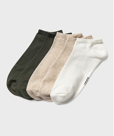 GEMO Chaussettes femme ultra courtes unies (lot de 5) Vert