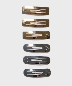 GEMO Barrettes à cheveux clic-clac unies (lot de 6) Multicolore