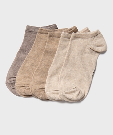 GEMO Chaussettes femme ultra courtes unies (lot de 5) beige standard