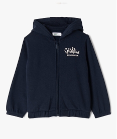 GEMO Sweat à capuche zippé intérieur molletonné fille navy