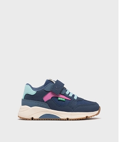 GEMO Baskets en toile à scratch fille - Kickers Bleu