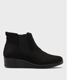 GEMO Boots confort à talon compensé femme noir standard