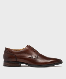 GEMO Derbies classiques en cuir à bout carré homme - Pierre Cardin marron standard