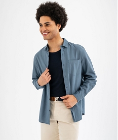 GEMO Chemise en coton et lin homme orage