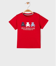 GEMO Tee-shirt manches courtes avec logos et inscriptions bébé - LuluCastagnette rouge standard
