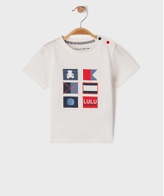 GEMO Tee-shirt manches courtes avec drapeaux bébé - LuluCastagnette Blanc