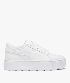 GEMO Baskets femme unies à semelle plateforme - Puma Karmen blanc chine