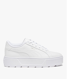 GEMO Baskets femme unies à semelle plateforme - Puma Karmen Blanc