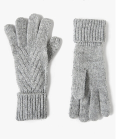 GEMO Gants en maille pailletée femme gris standard
