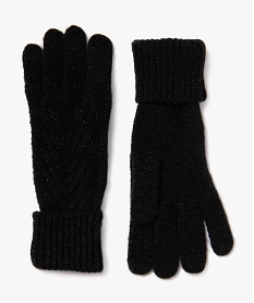 GEMO Gants en maille pailletée femme noir standard