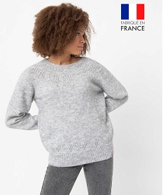 GEMO Pull femme en maille 3D innovante gris standard