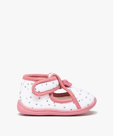 chaussons bebe fille avec motifs etoiles et noeud sur le dessus blancN085901_1