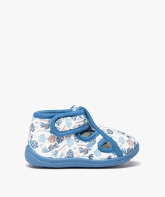 GEMO Chaussons bébé avec motifs exotiques et fermeture scratch Bleu